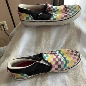 Vans Slip-On with Pink Insole and Checkerboard Trim